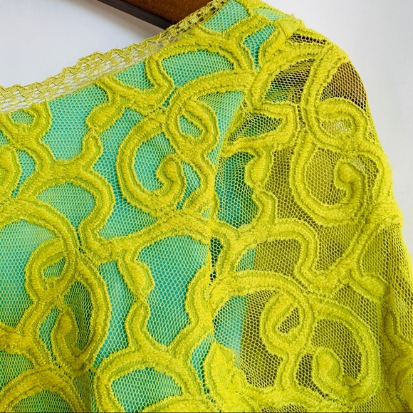 Nine West Lime Green Lace Long Sleeve Dress - Picture 9 of 9